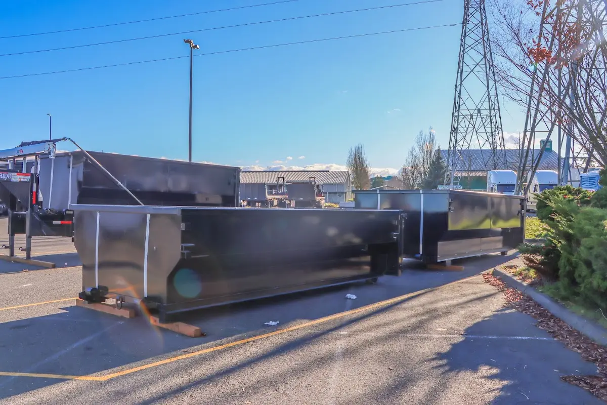 Roll-off dumpster ready for waste disposal at job site for Cleanout Dumpster Rental in Manchester